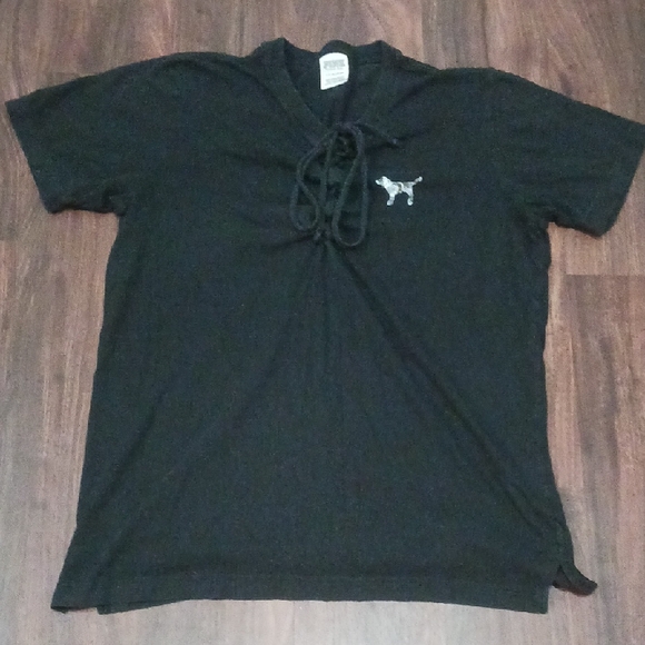 PINK Victoria's Secret Tops - PINK Victoria's Secret Black Short Sleeve Tee